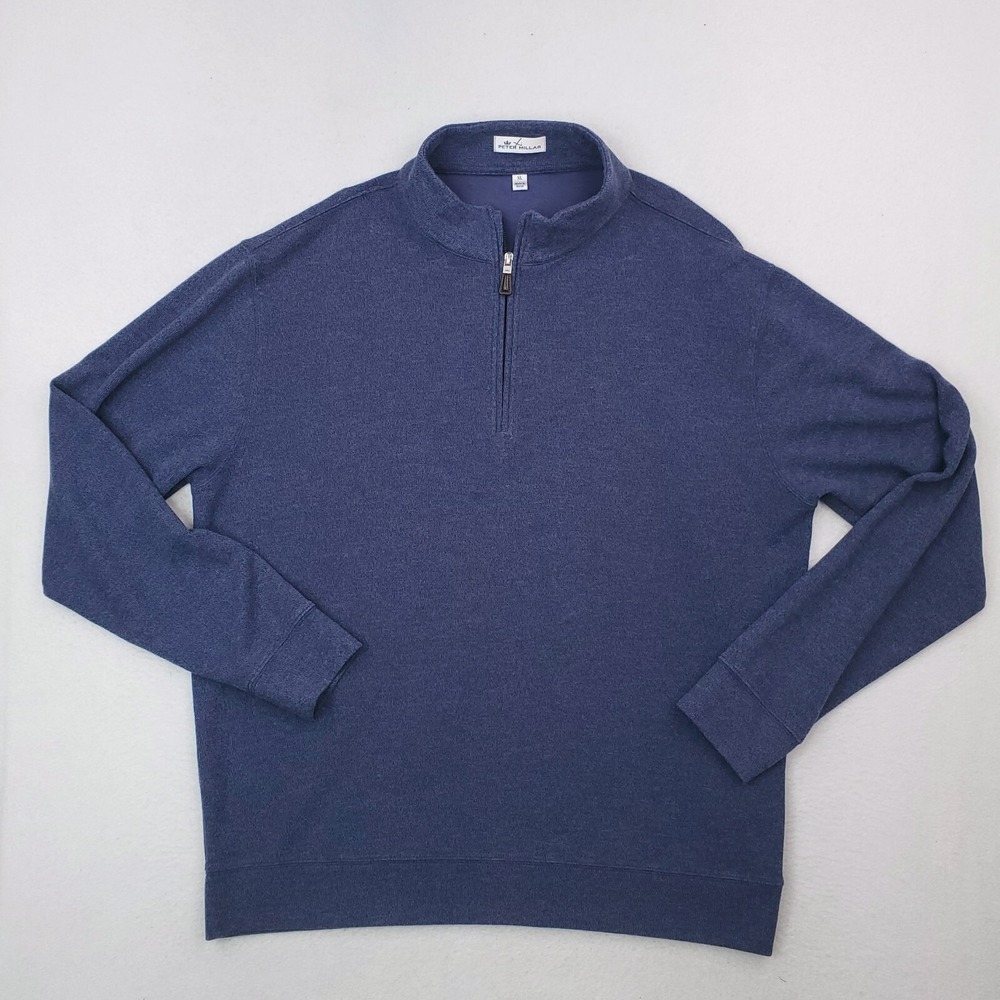 Peter Millar Quarter Zip Pullover Mens Extra Large Blue Carolina CC Golf Preppy